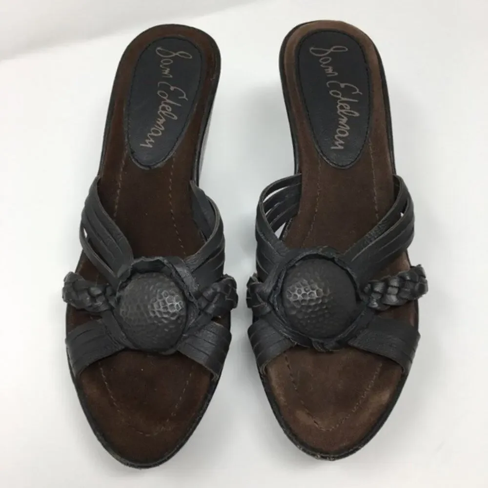 Sam Edelman  Black Wedge Sandals size 8